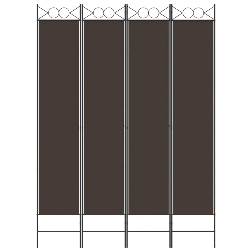 vidaXL Parawan 4-panelowy, brązowy, 160x220 cm, tkanina