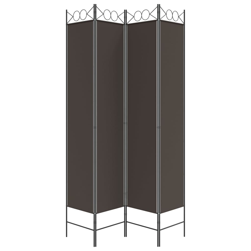 vidaXL Parawan 4-panelowy, brązowy, 160x220 cm, tkanina