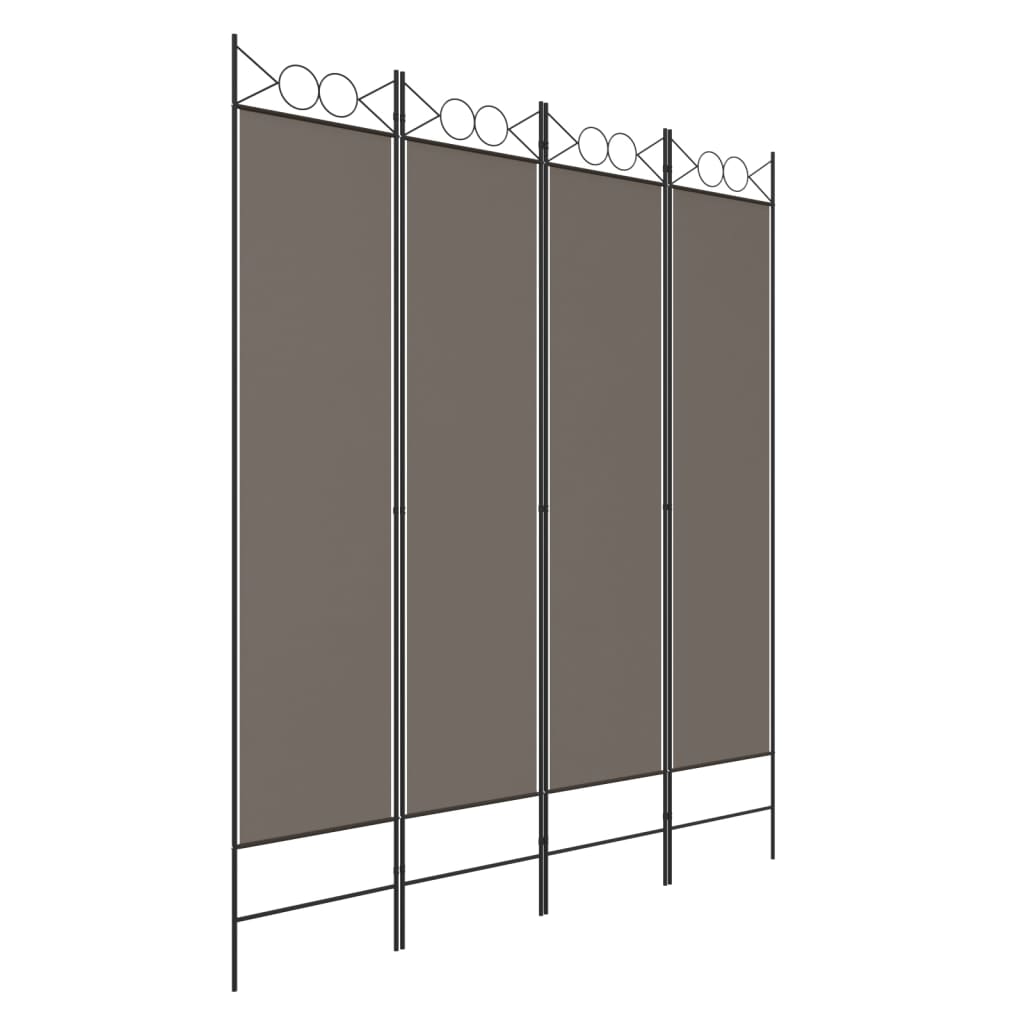 vidaXL Parawan 4-panelowy, antracytowy, 160x220 cm, tkanina