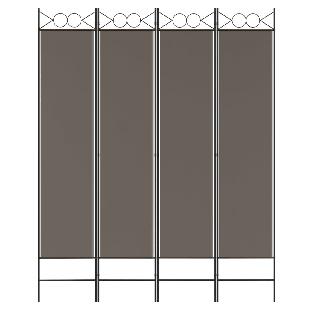 vidaXL Parawan 4-panelowy, antracytowy, 160x220 cm, tkanina