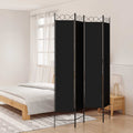 vidaXL Parawan 4-panelowy, czarny, 160x220 cm, tkanina