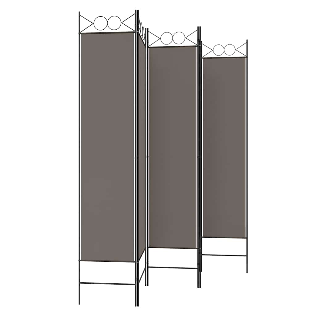 vidaXL Parawan 5-panelowy, antracytowy, 200x220 cm, tkanina