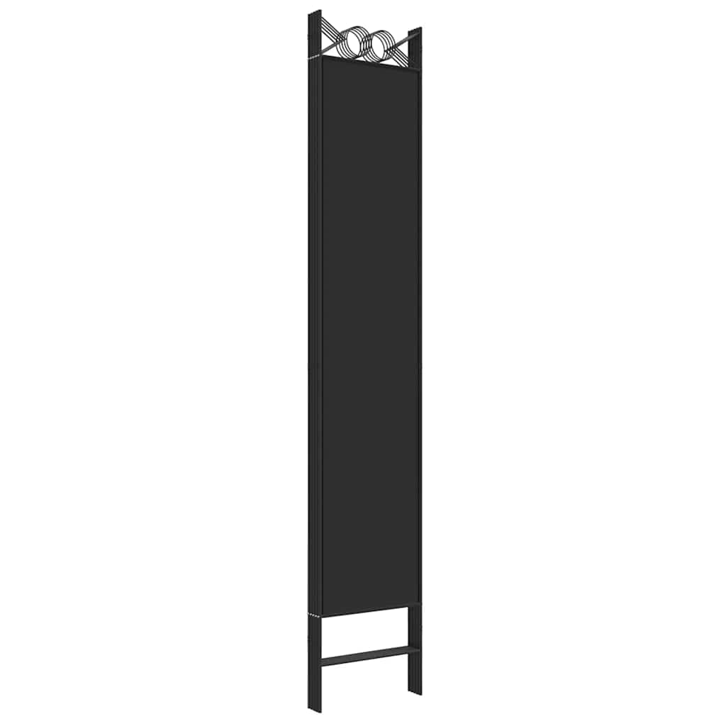 vidaXL Parawan 5-panelowy, czarny, 200x220 cm, tkanina