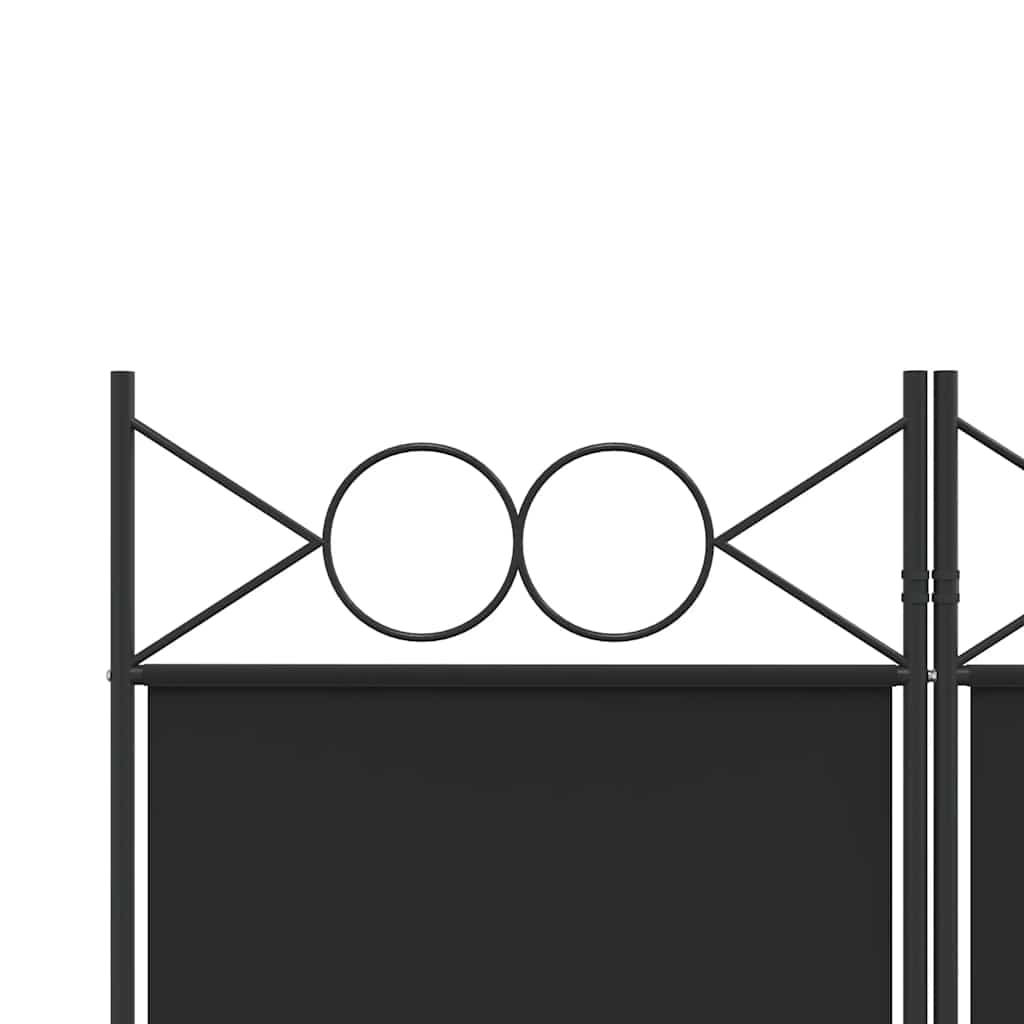 vidaXL Parawan 5-panelowy, czarny, 200x220 cm, tkanina
