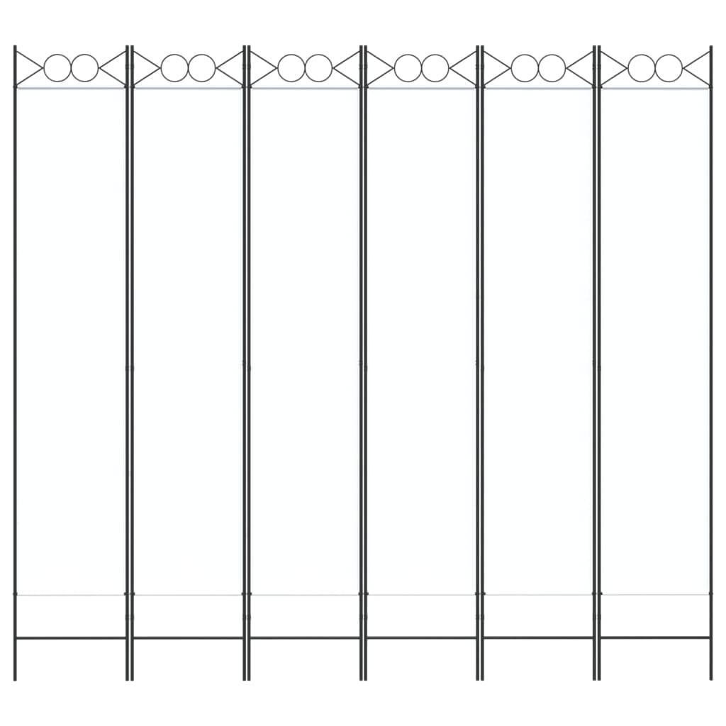 vidaXL Parawan 6-panelowy, biały, 240x220 cm, tkanina