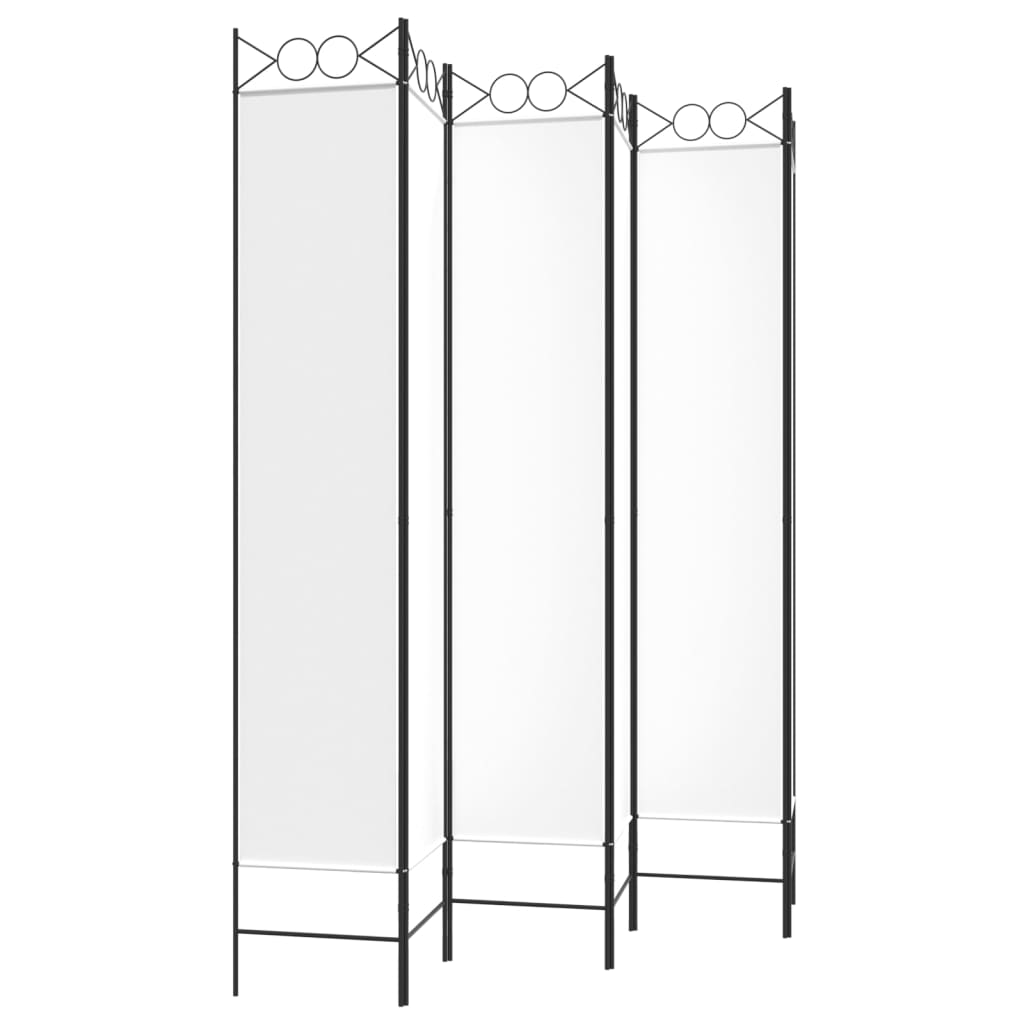 vidaXL Parawan 6-panelowy, biały, 240x220 cm, tkanina