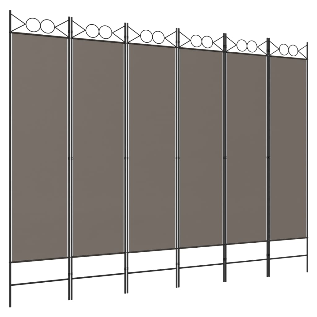 vidaXL Parawan 6-panelowy, antracytowy, 240x220 cm, tkanina
