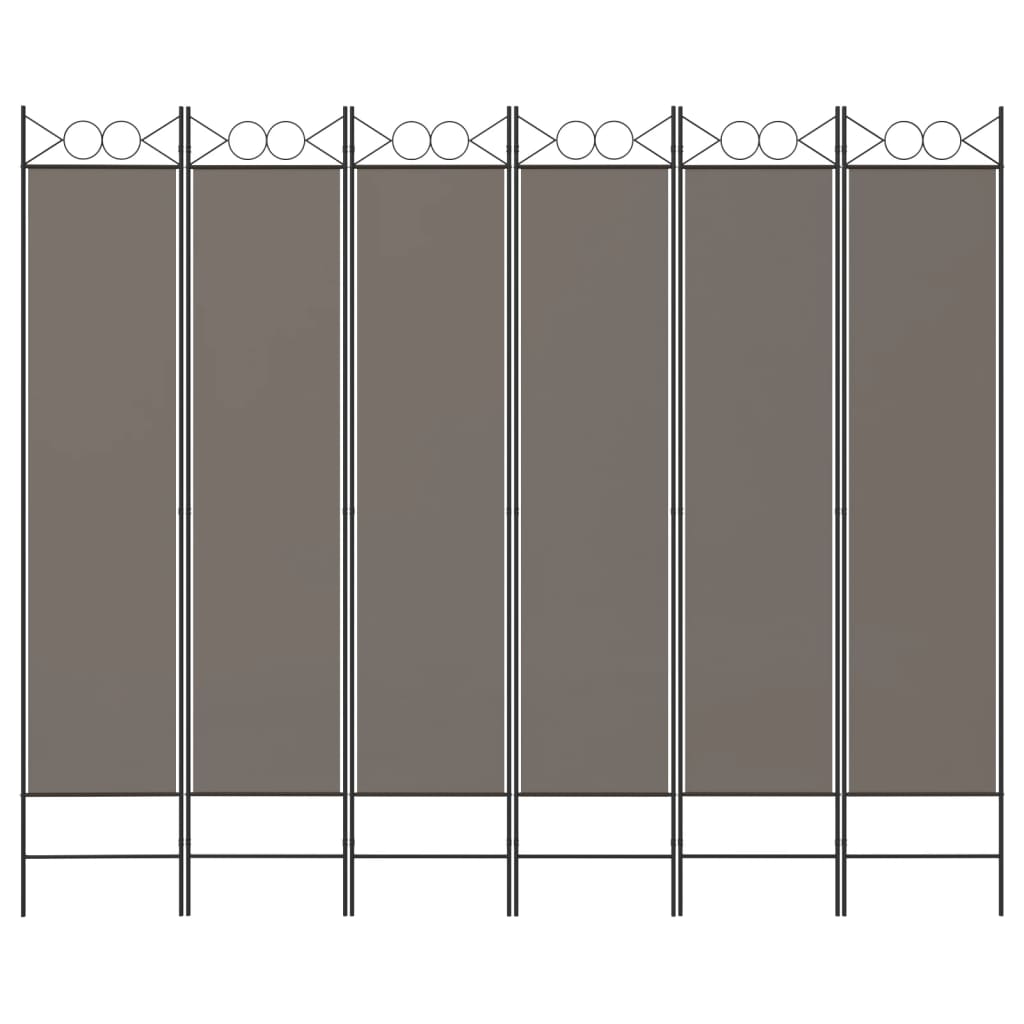 vidaXL Parawan 6-panelowy, antracytowy, 240x220 cm, tkanina