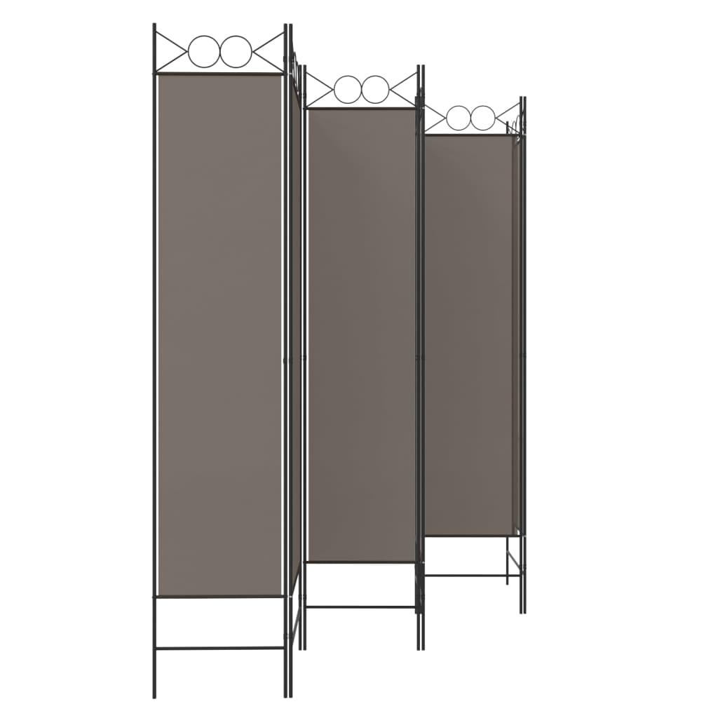 vidaXL Parawan 6-panelowy, antracytowy, 240x220 cm, tkanina