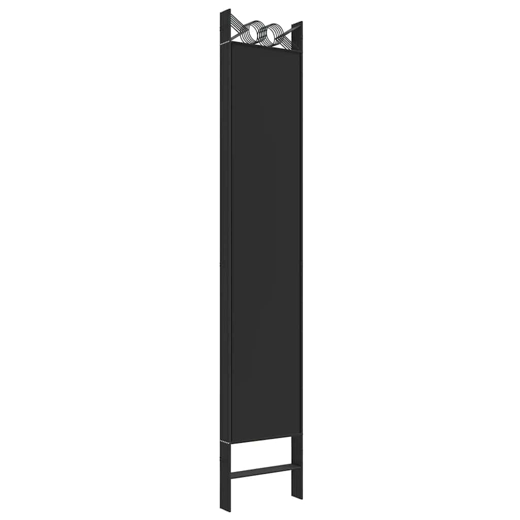 vidaXL Parawan 6-panelowy, czarny, 240x220 cm, tkanina