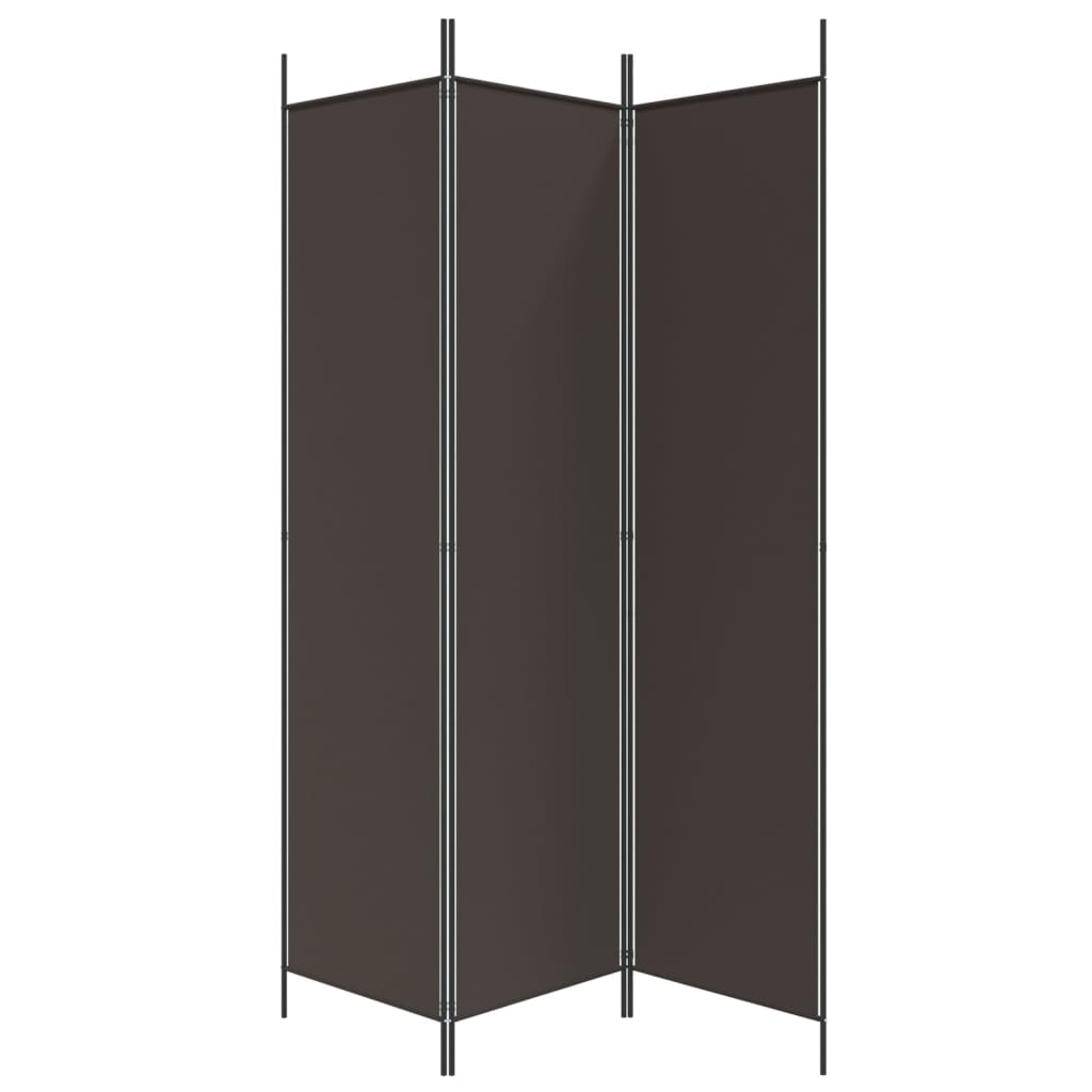 vidaXL Parawan 3-panelowy, brązowy, 150x200 cm, tkanina