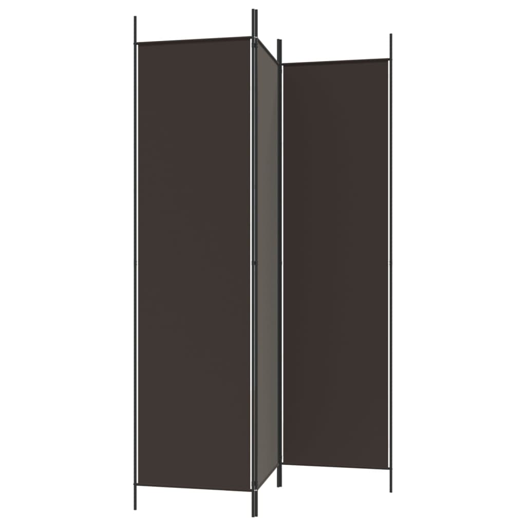 vidaXL Parawan 3-panelowy, brązowy, 150x200 cm, tkanina