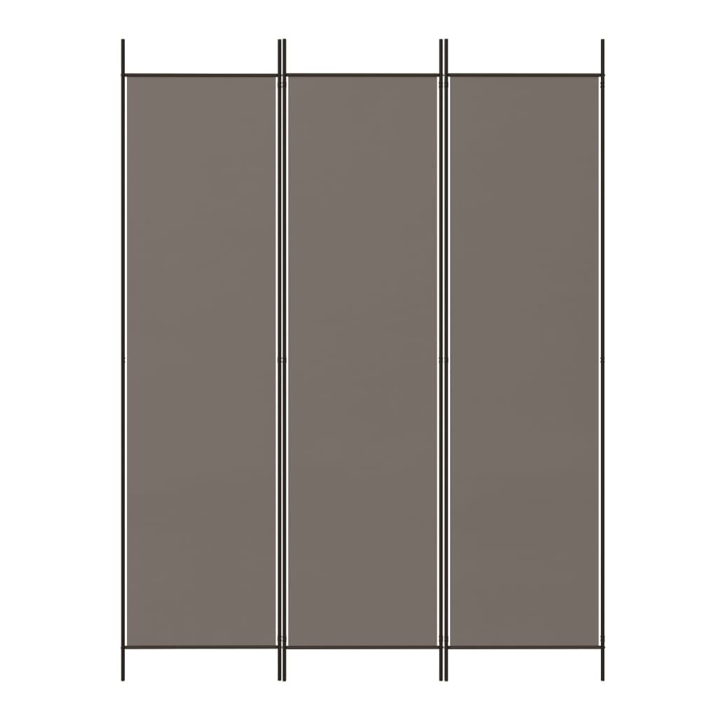 vidaXL Parawan 3-panelowy, antracytowy, 150x200 cm, tkanina