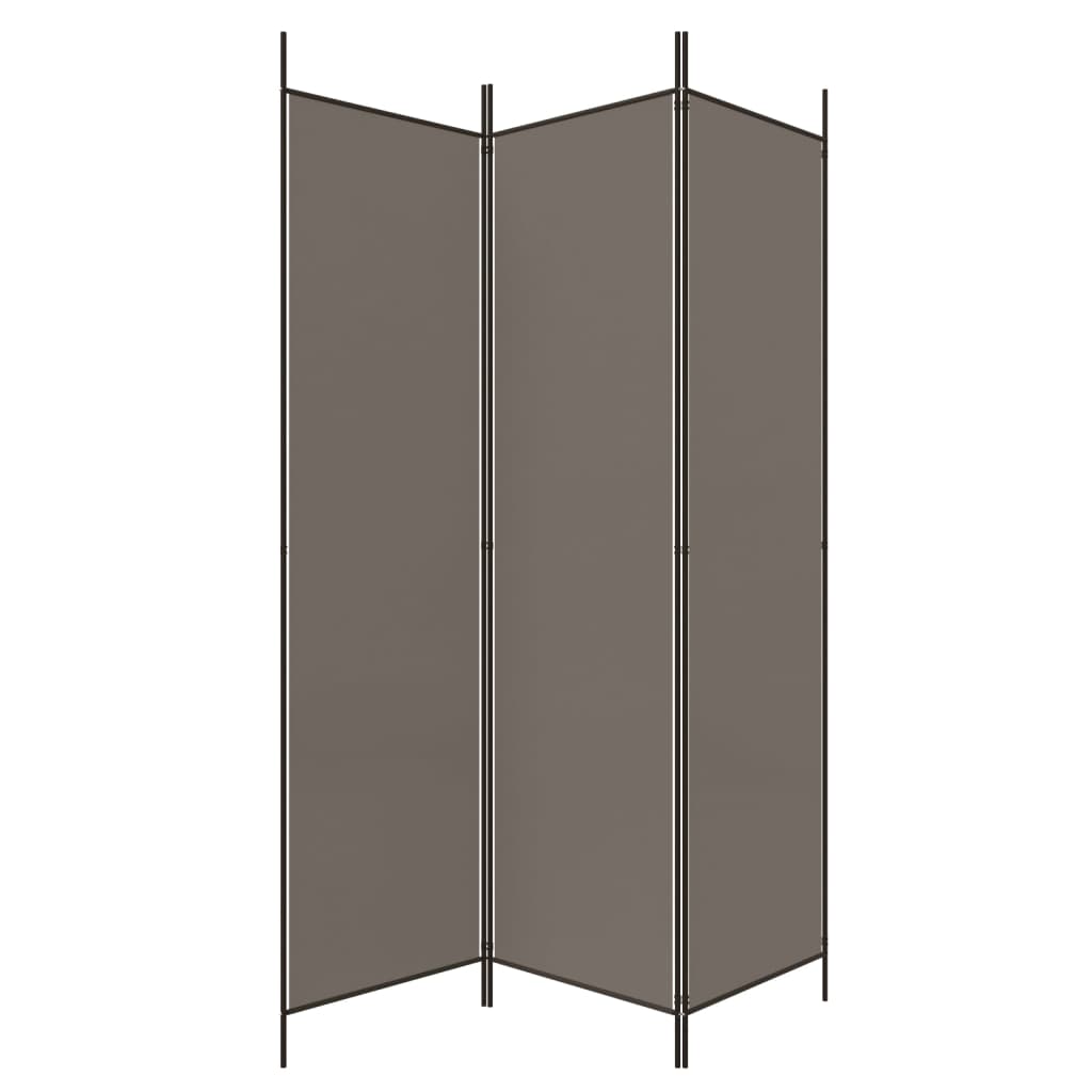 vidaXL Parawan 3-panelowy, antracytowy, 150x200 cm, tkanina