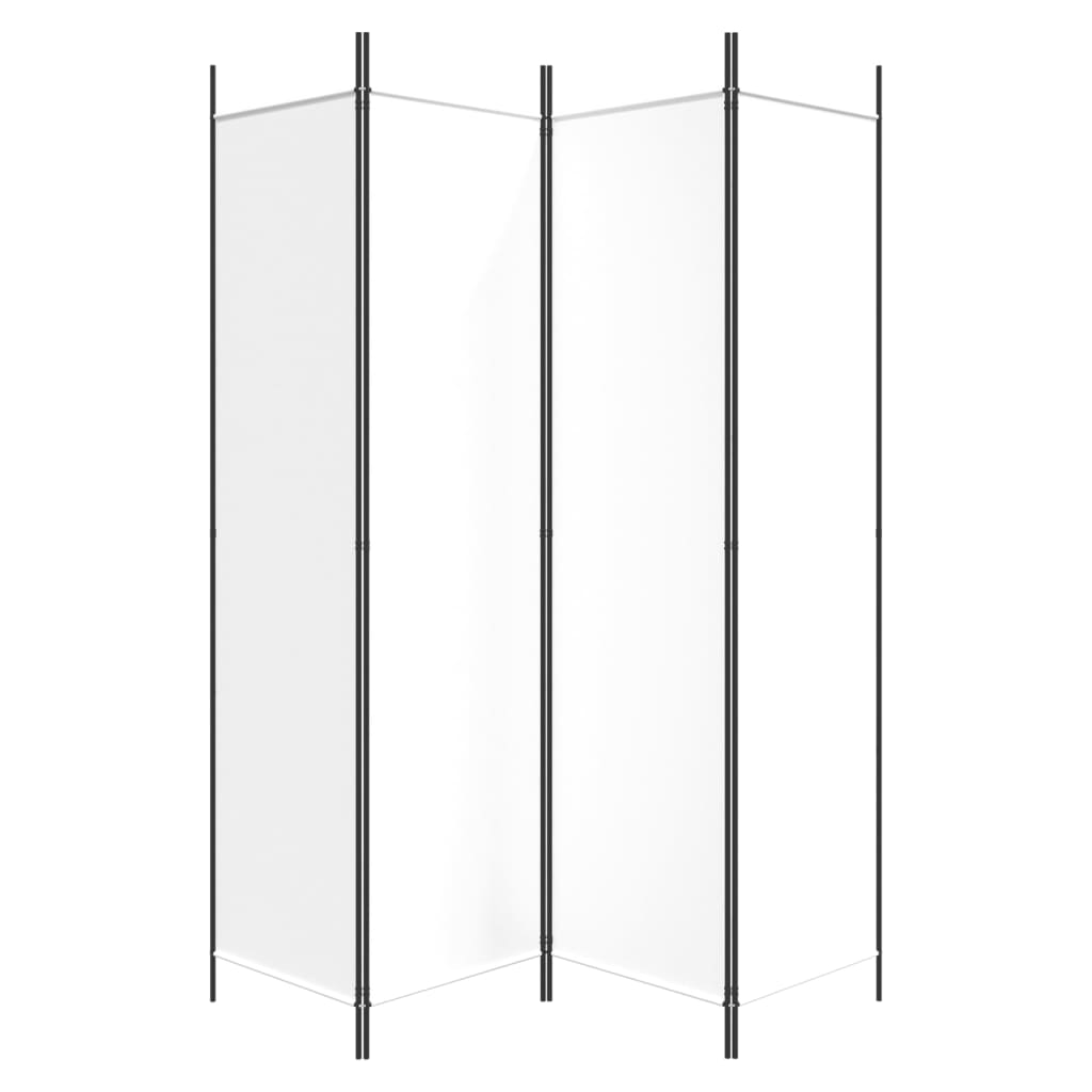 vidaXL Parawan 4-panelowy, biały, 200x200 cm, tkanina