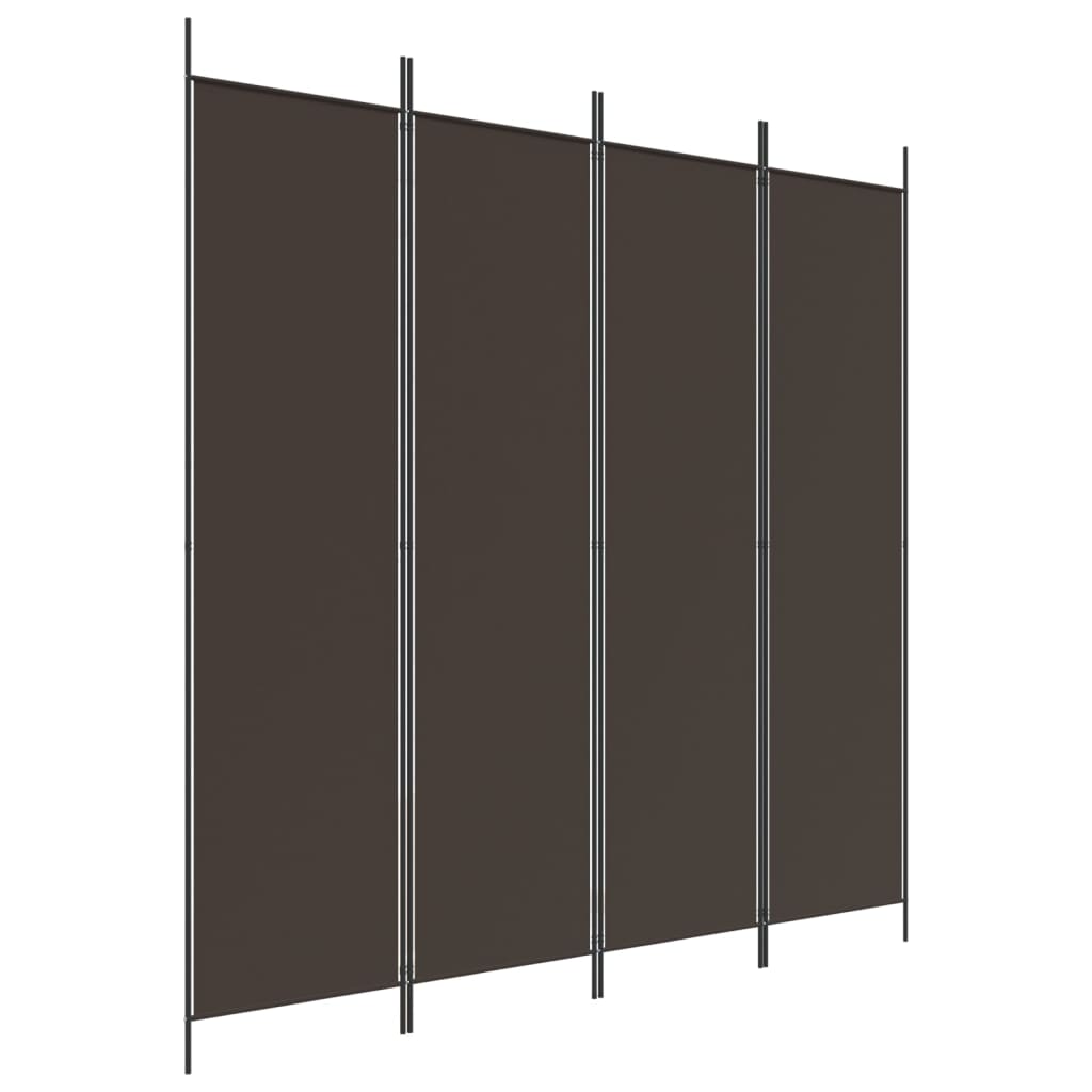 vidaXL Parawan 4-panelowy, brązowy, 200x200 cm, tkanina
