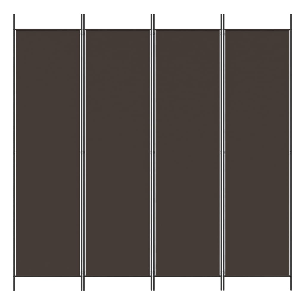 vidaXL Parawan 4-panelowy, brązowy, 200x200 cm, tkanina