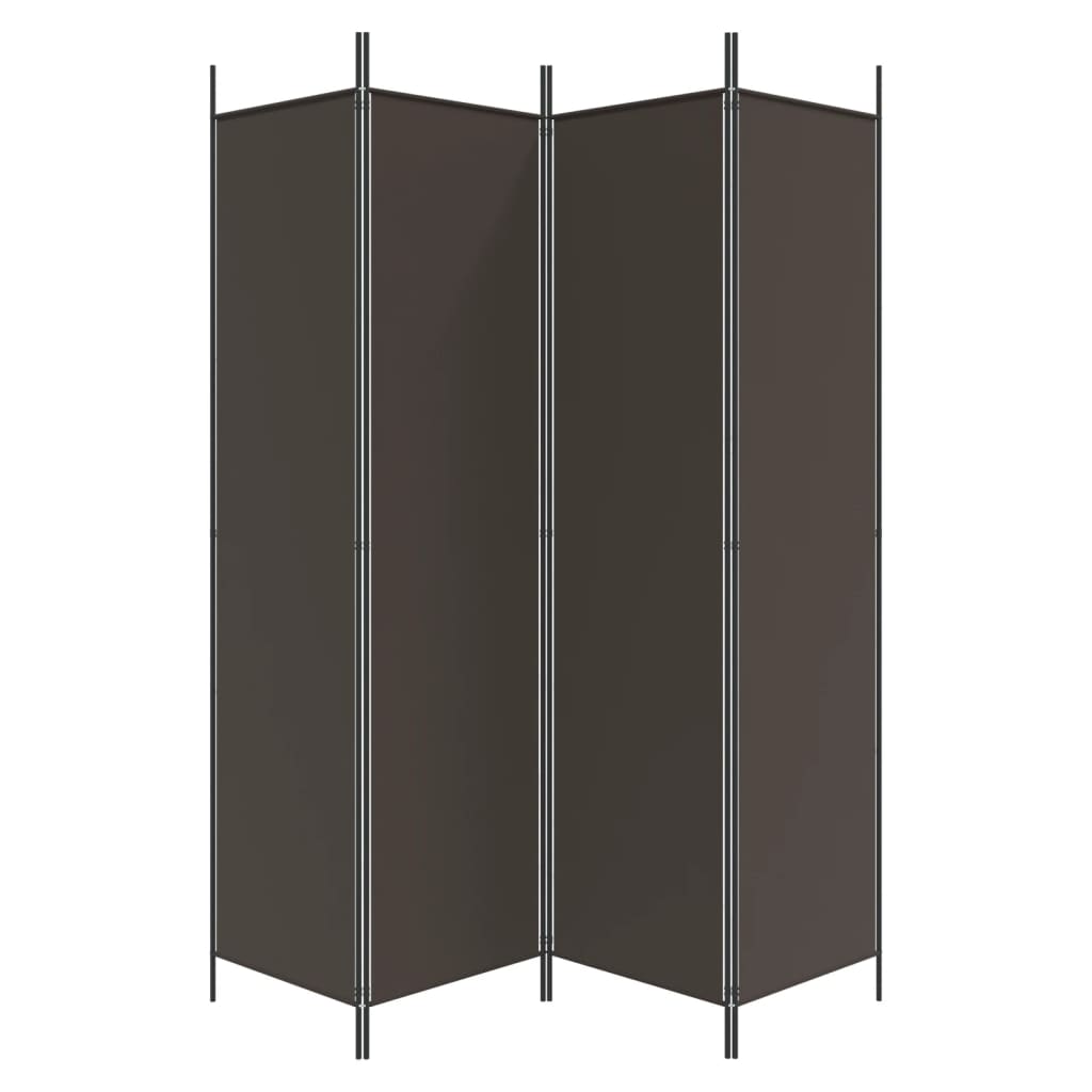 vidaXL Parawan 4-panelowy, brązowy, 200x200 cm, tkanina