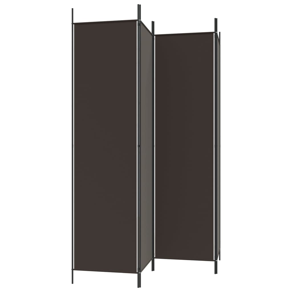 vidaXL Parawan 4-panelowy, brązowy, 200x200 cm, tkanina