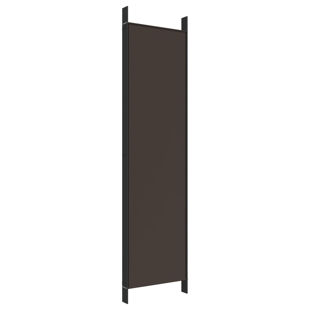vidaXL Parawan 5-panelowy, brązowy, 250x200 cm, tkanina