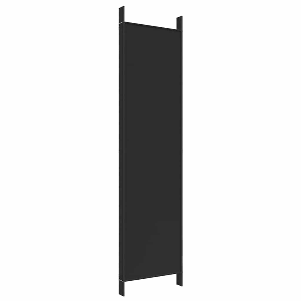 vidaXL Parawan 5-panelowy, czarny, 250x200 cm, tkanina