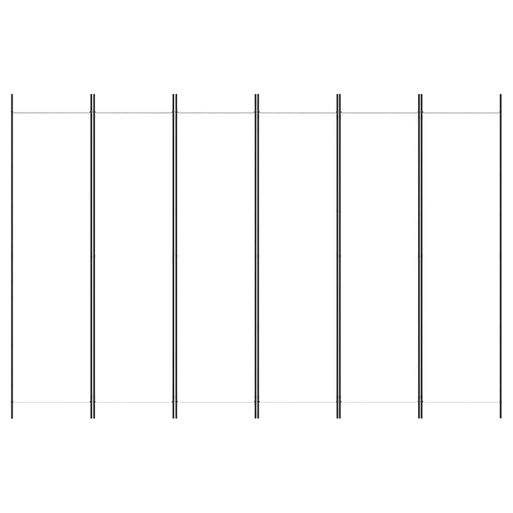 vidaXL Parawan 6-panelowy, biały, 300 x 200 cm, tkanina