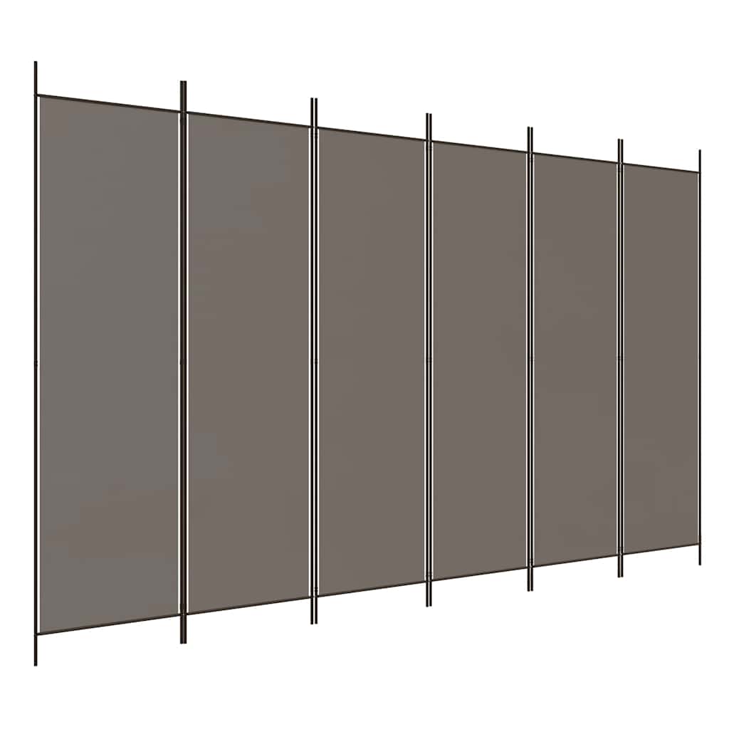 vidaXL Parawan 6-panelowy, antracytowy, 300x200 cm, tkanina