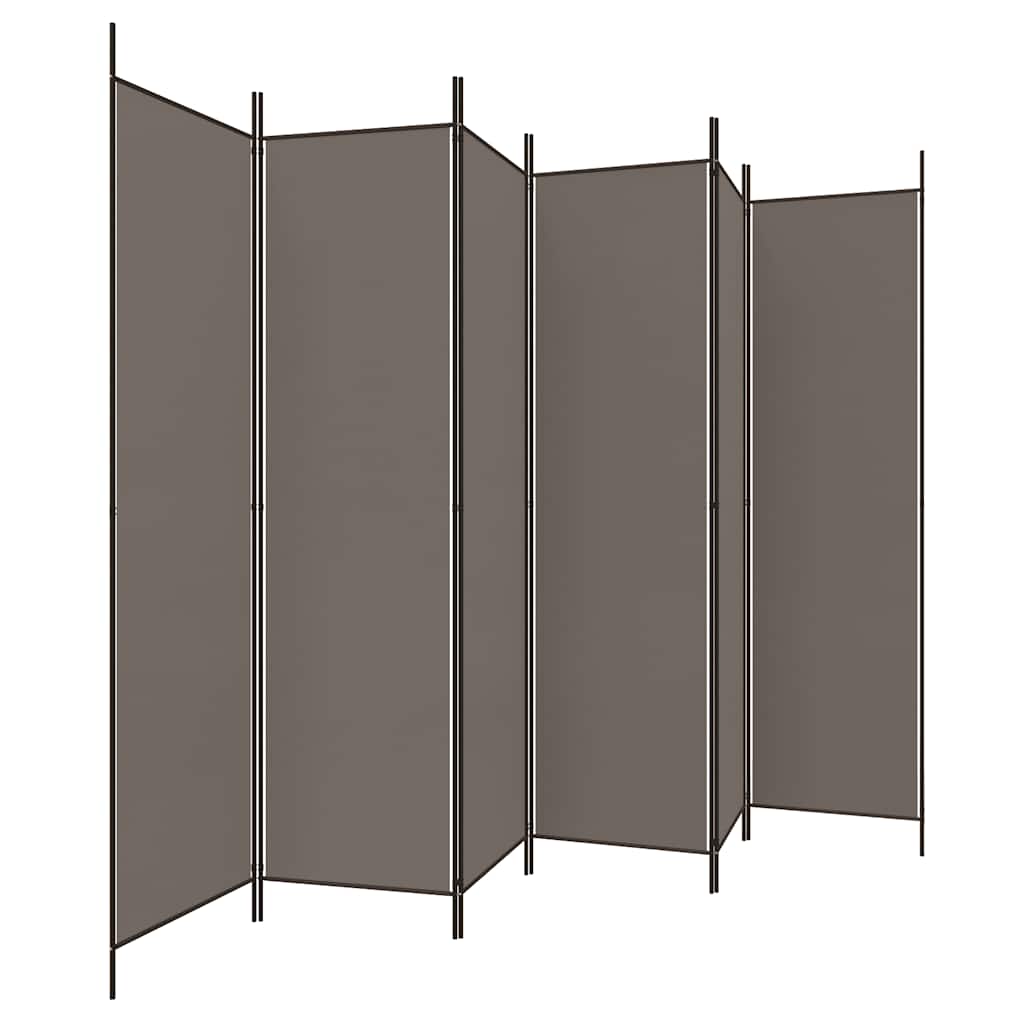 vidaXL Parawan 6-panelowy, antracytowy, 300x200 cm, tkanina