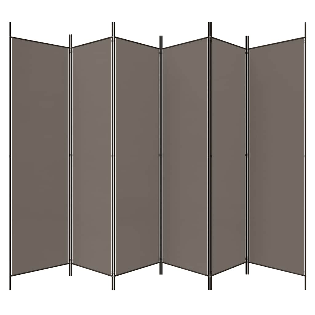 vidaXL Parawan 6-panelowy, antracytowy, 300x200 cm, tkanina