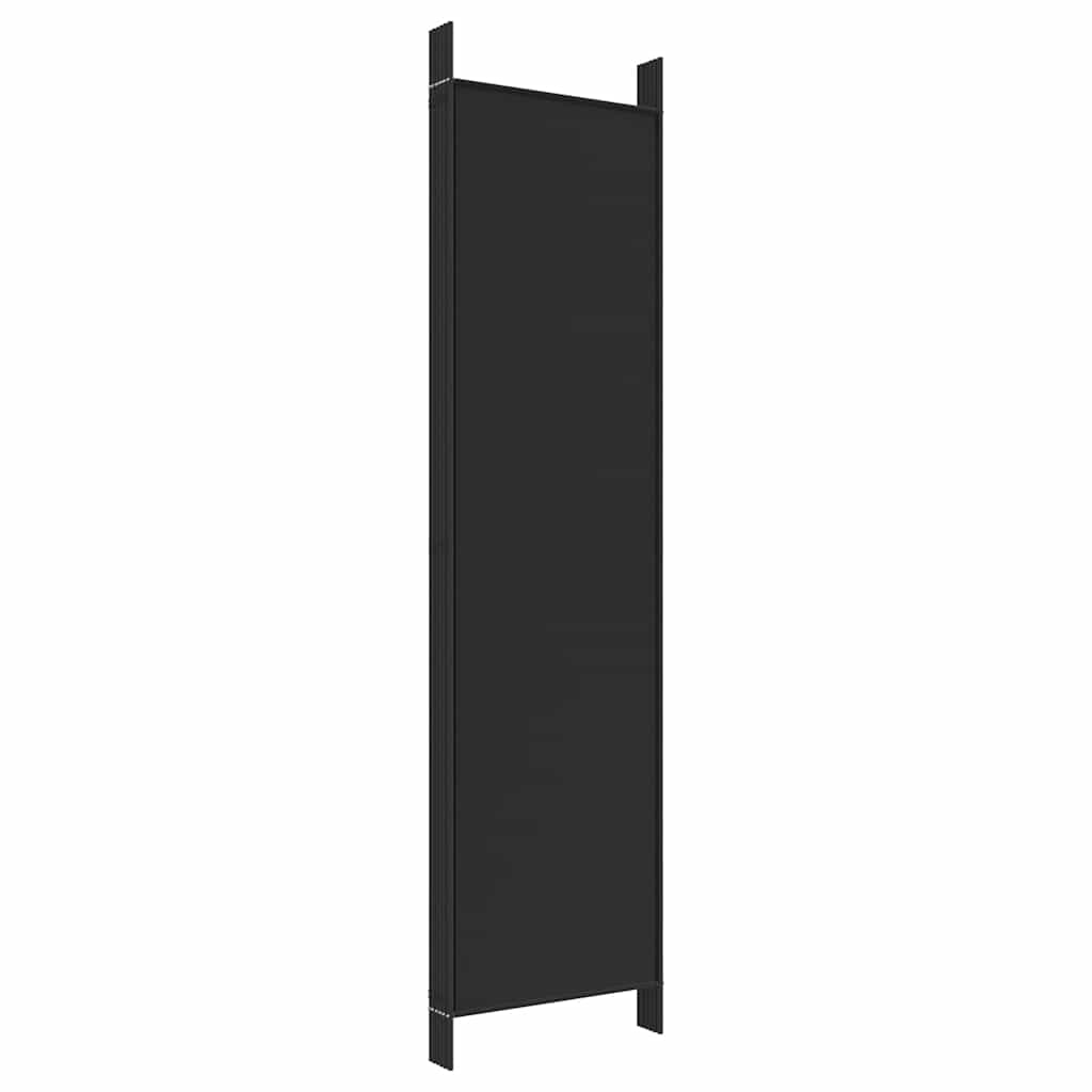 vidaXL Parawan 6-panelowy, czarny, 300x200 cm, tkanina