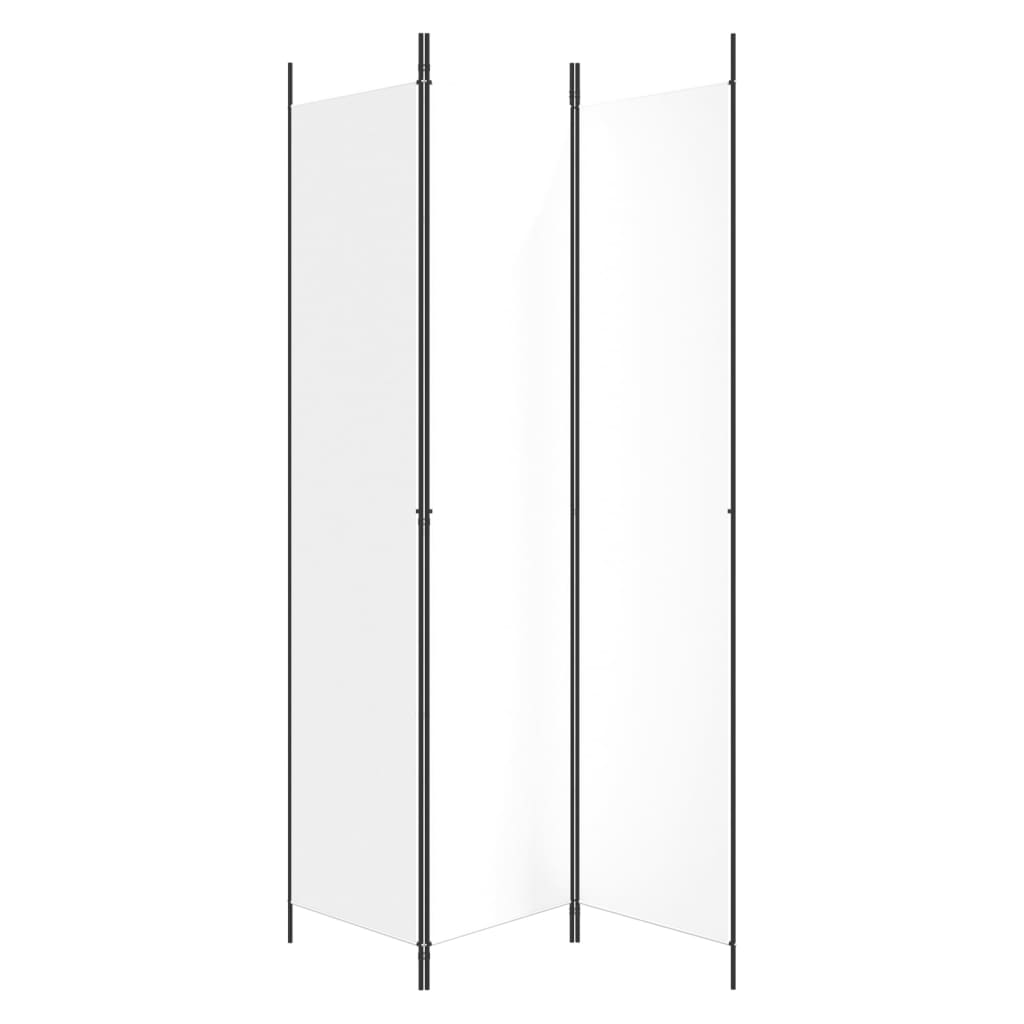 vidaXL Parawan 3-panelowy, biały, 150x220 cm, tkanina