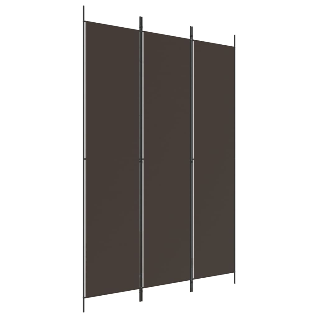 vidaXL Parawan 3-panelowy, brązowy, 150x220 cm, tkanina