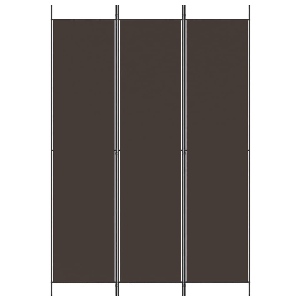 vidaXL Parawan 3-panelowy, brązowy, 150x220 cm, tkanina
