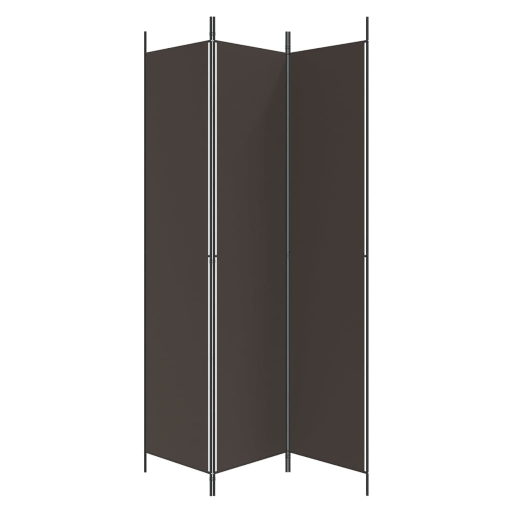 vidaXL Parawan 3-panelowy, brązowy, 150x220 cm, tkanina