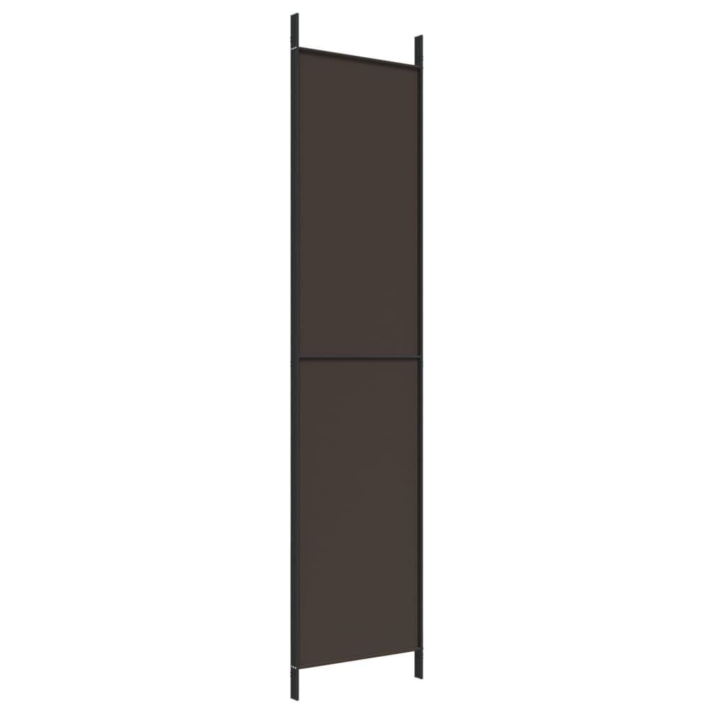 vidaXL Parawan 3-panelowy, brązowy, 150x220 cm, tkanina