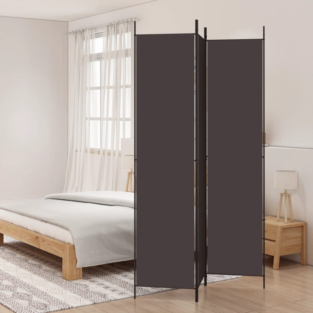 vidaXL Parawan 3-panelowy, brązowy, 150x220 cm, tkanina