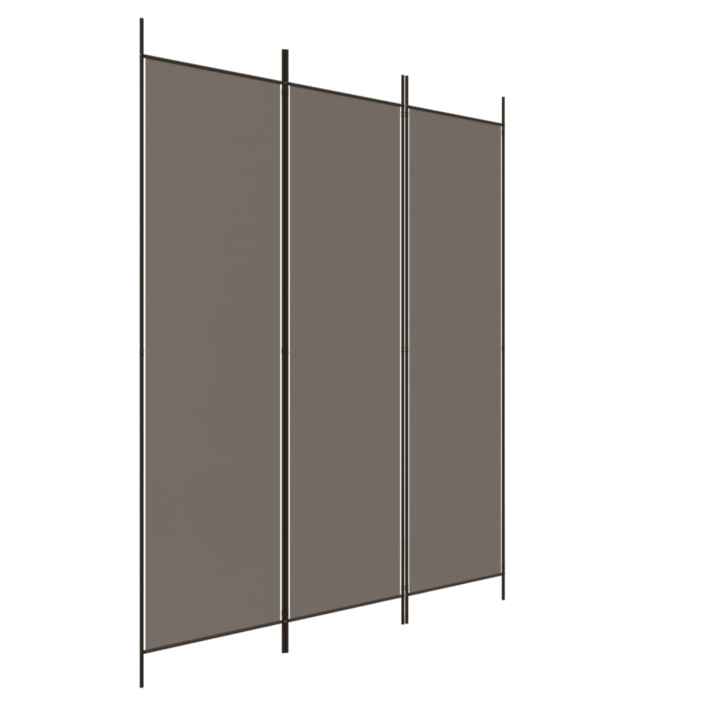 vidaXL Parawan 3-panelowy, antracytowy, 150x220 cm, tkanina