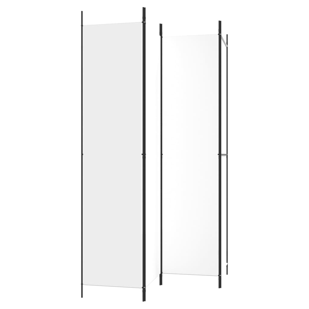 vidaXL Parawan 4-panelowy, biały, 200x220cm, tkanina