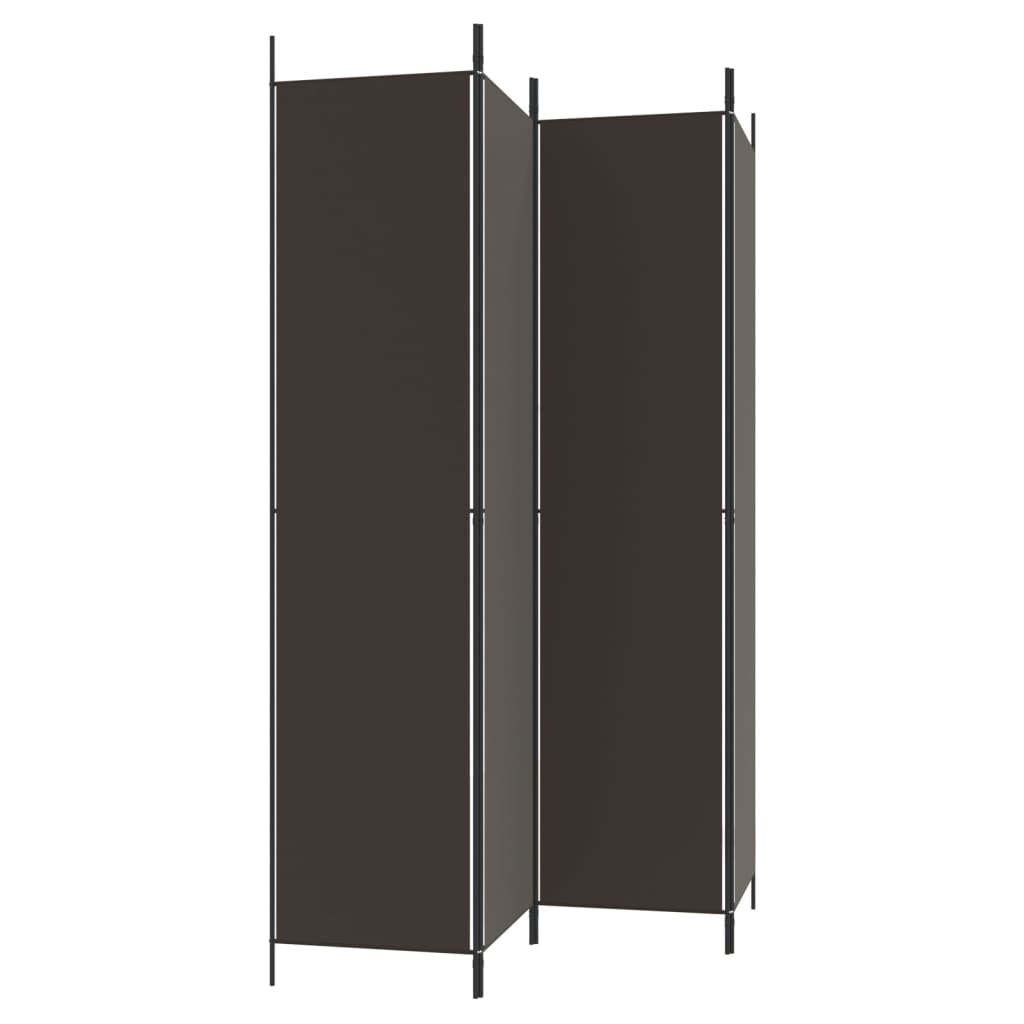 vidaXL Parawan 4-panelowy, brązowy, 200x220 cm, tkanina