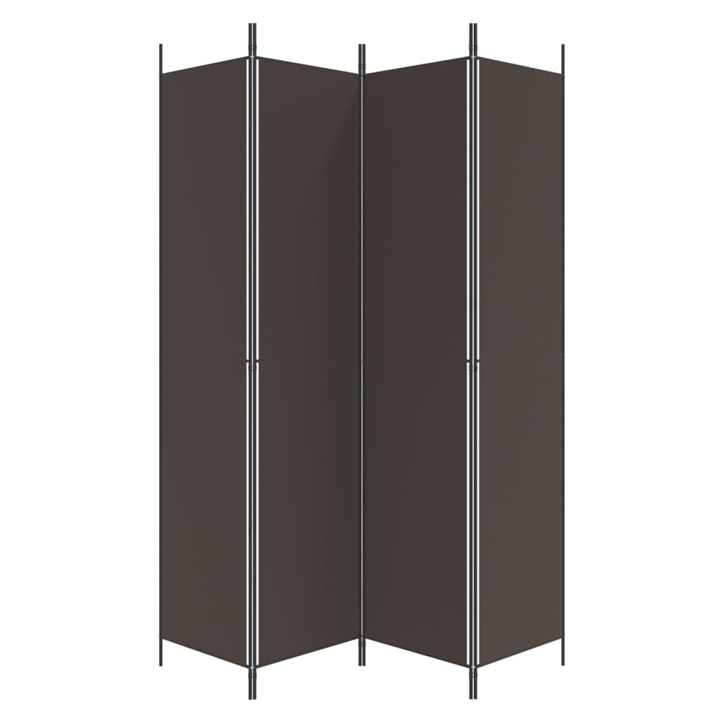 vidaXL Parawan 4-panelowy, brązowy, 200x220 cm, tkanina