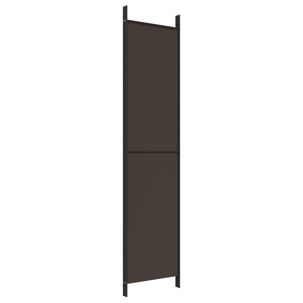 vidaXL Parawan 4-panelowy, brązowy, 200x220 cm, tkanina