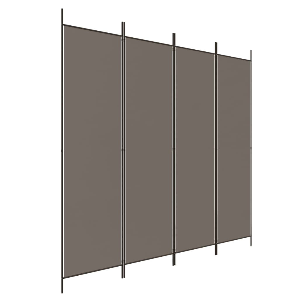 vidaXL Parawan 4-panelowy, antracytowy, 200x220 cm, tkanina