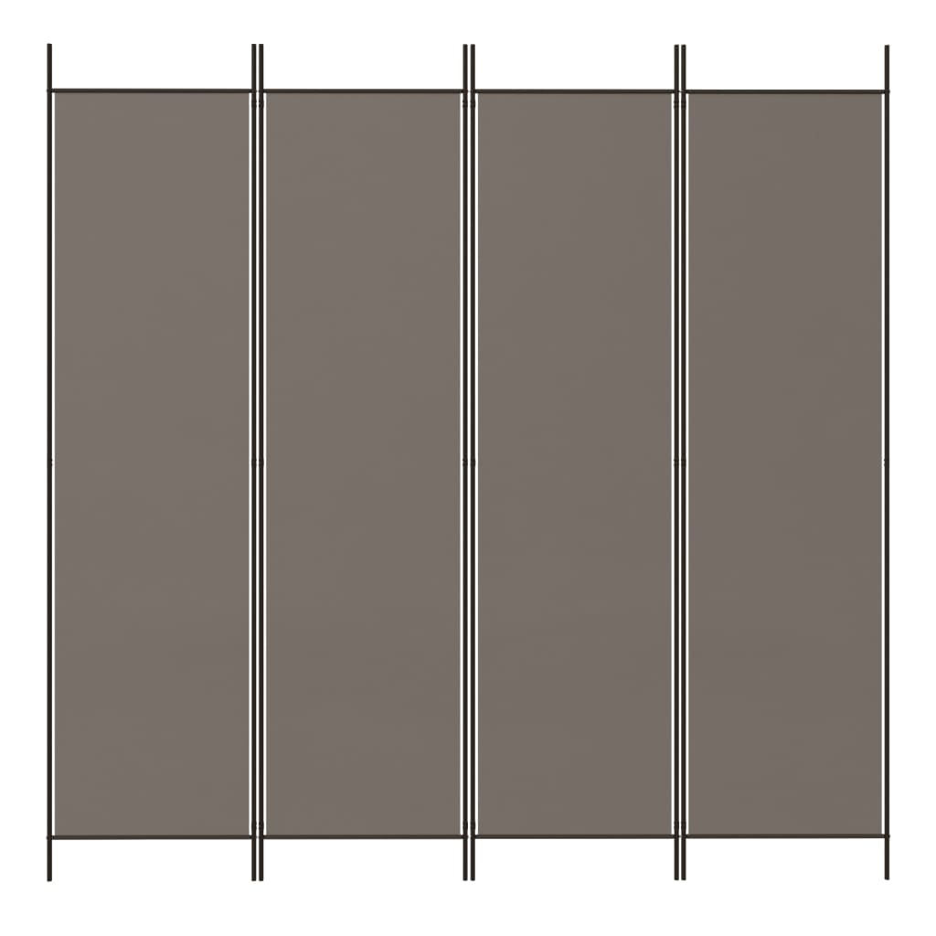 vidaXL Parawan 4-panelowy, antracytowy, 200x220 cm, tkanina