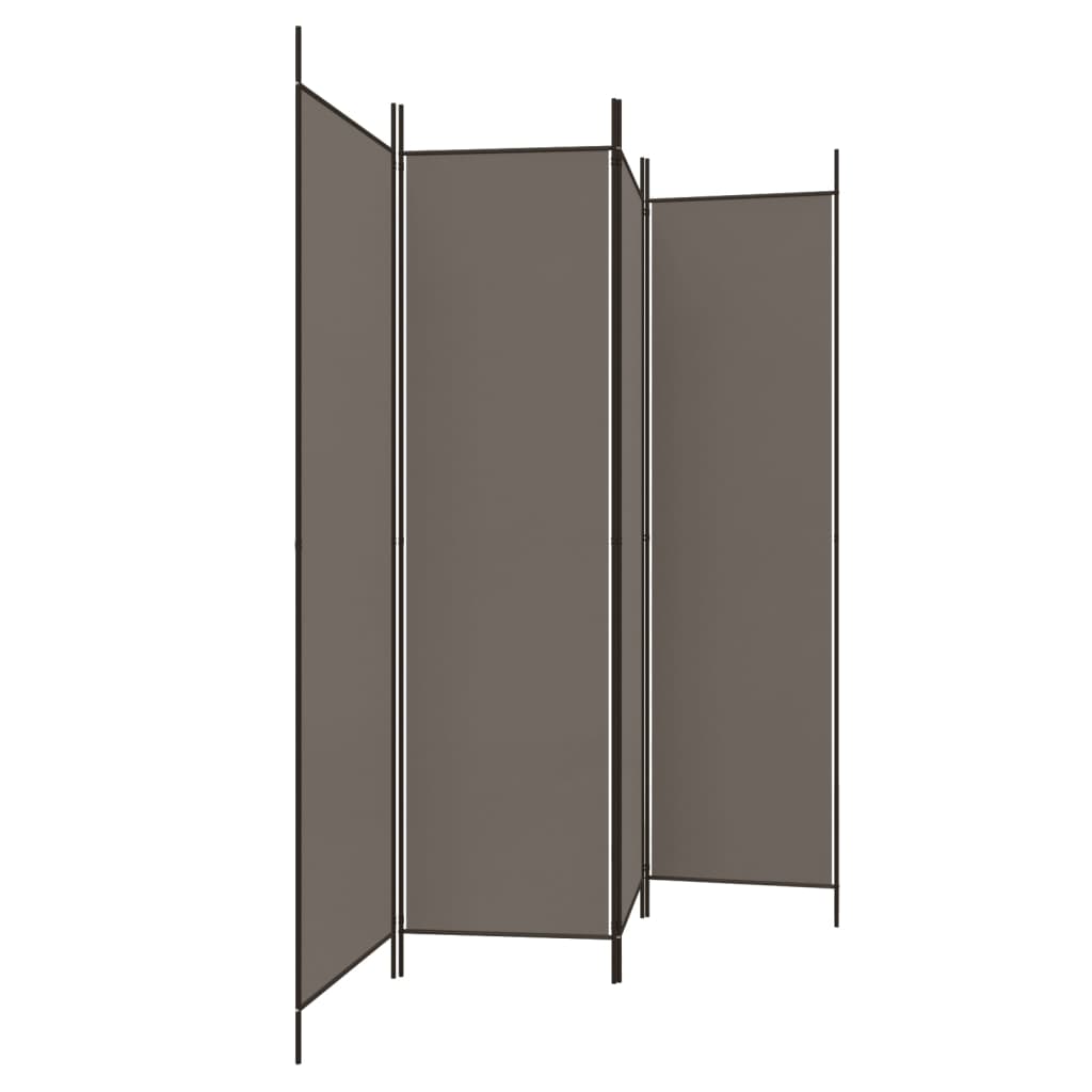 vidaXL Parawan 4-panelowy, antracytowy, 200x220 cm, tkanina