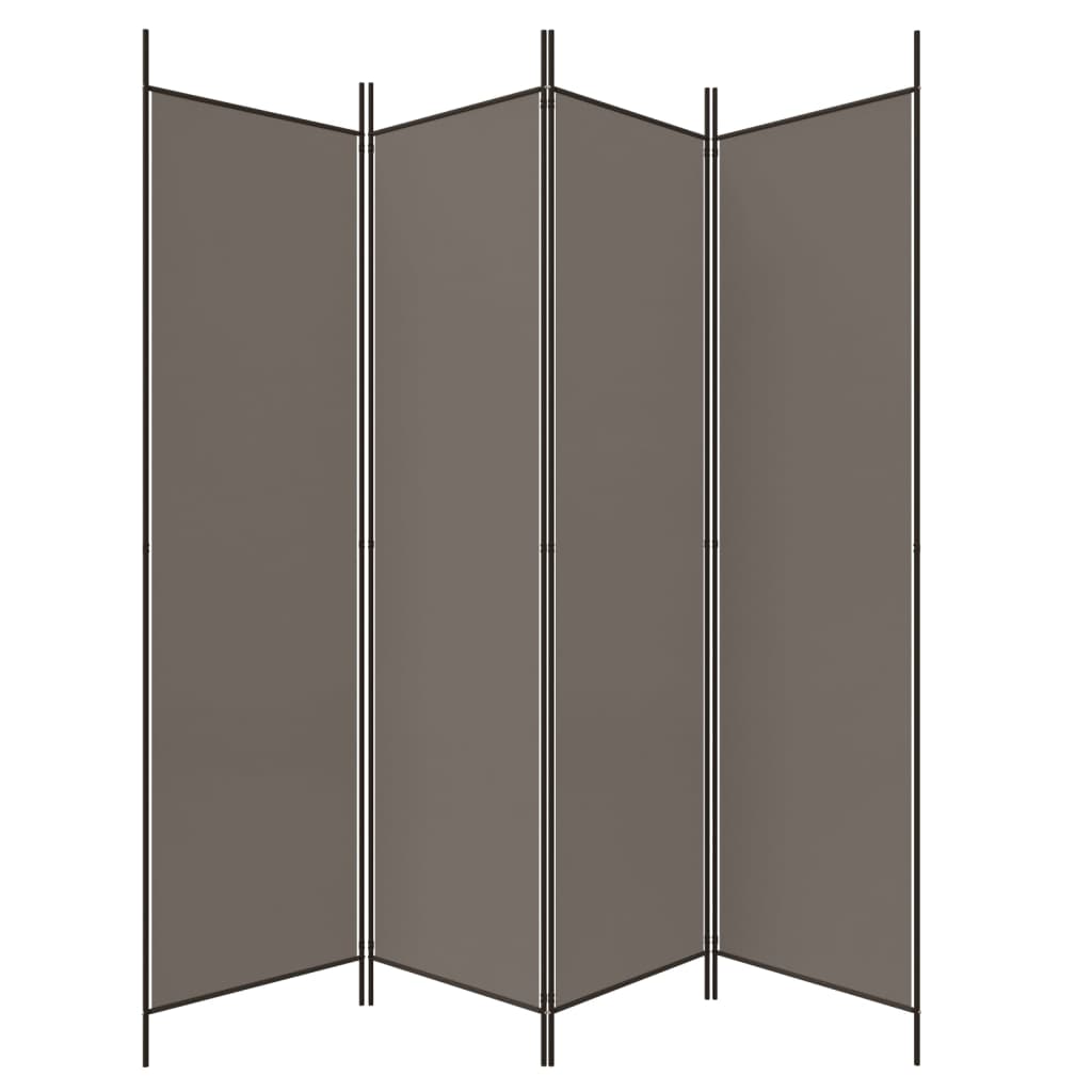 vidaXL Parawan 4-panelowy, antracytowy, 200x220 cm, tkanina