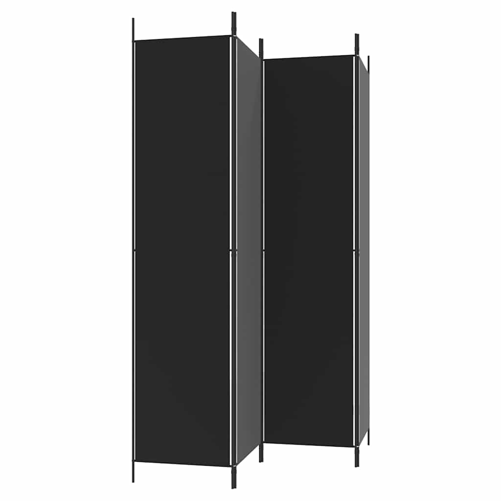 vidaXL Parawan 4-panelowy, czarny, 200x220 cm, tkanina