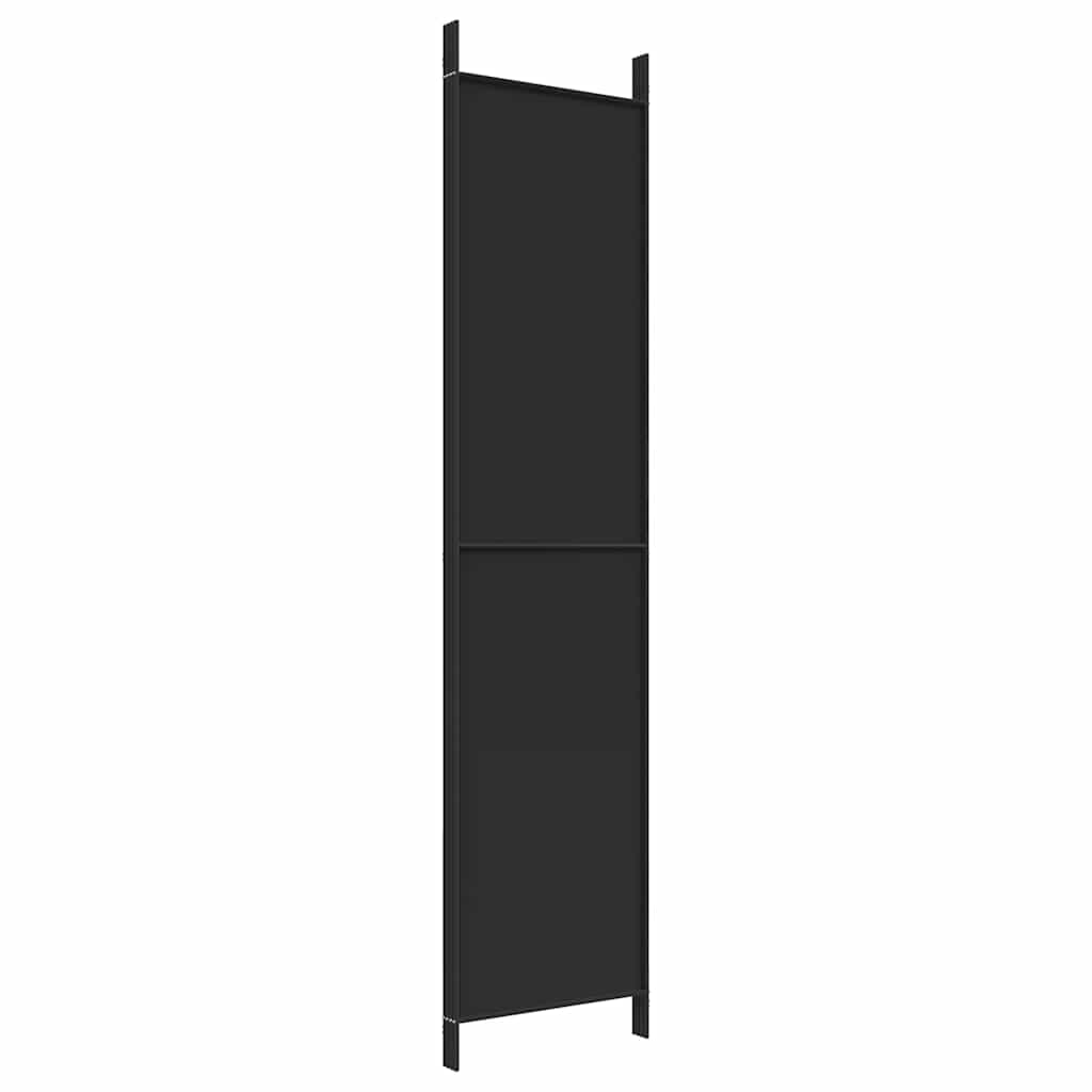 vidaXL Parawan 4-panelowy, czarny, 200x220 cm, tkanina