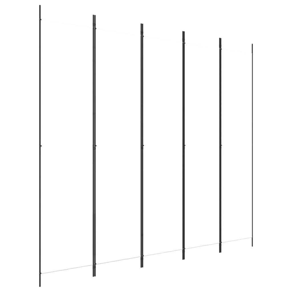 vidaXL Parawan 5-panelowy, biały, 250x220 cm, tkanina
