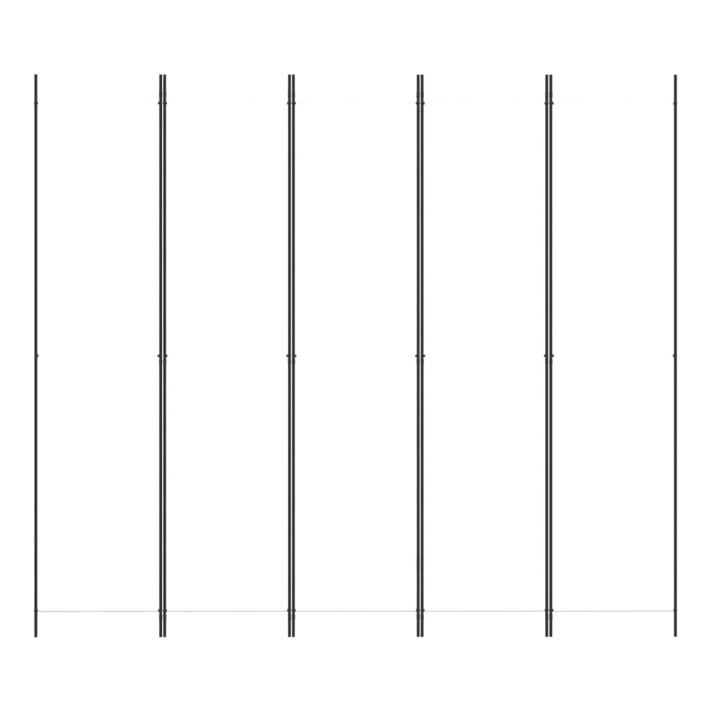 vidaXL Parawan 5-panelowy, biały, 250x220 cm, tkanina