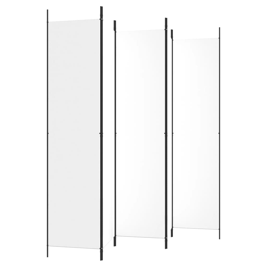 vidaXL Parawan 5-panelowy, biały, 250x220 cm, tkanina